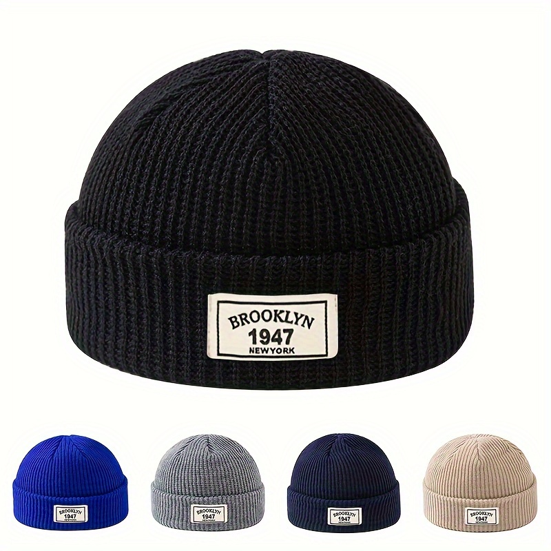 Beanie Cuffed Knit - ユニセックス ブルックリン 1947 ニューヨーク パッチ リブニット