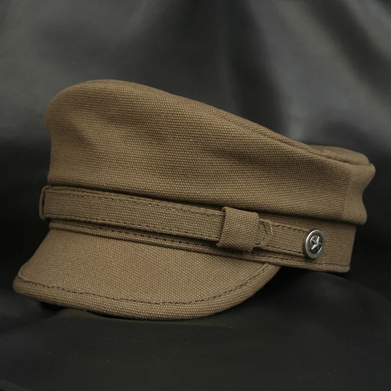 Snapback Hat Flat - 女性用セーラーキャップ,セーラーキャップ,ミリタリー,フラットトップ,オートバイ,ステージパフォーマンス,キャプテン,クールなファッション