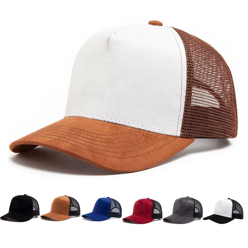 Corduroy Cap 5 Panel - 人気商品！5パネルメッシュスエード素材のトラッカーハット。高品質な野球帽。春・夏に最適な通気性の良い、サイズ調整可能なスポーツハット。