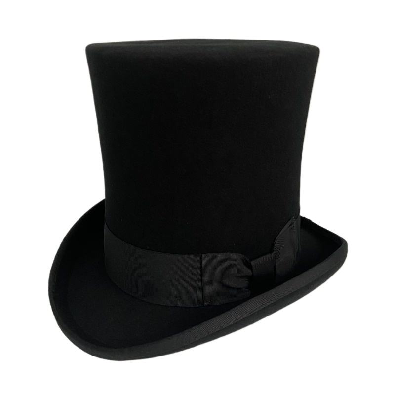 Fedora Hat Wool - ブラックウールフェルトシルクハットメンズフォーマルビクトリア朝のウェディングパーティードレス帽子スチームパンク英国スタイルマジシャンマッドハッター小道具