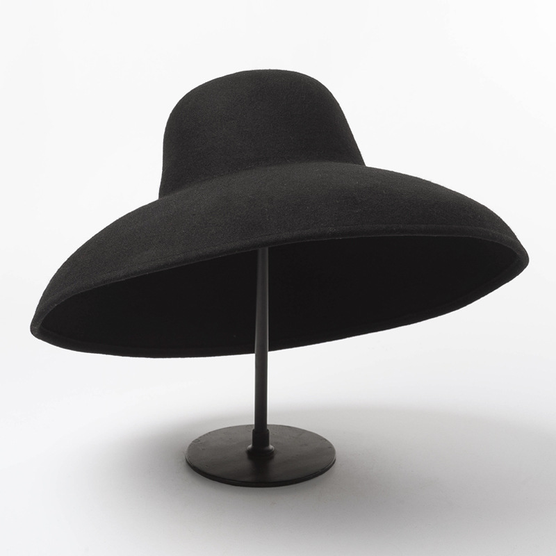 クラシックなウールのフェルトハット,広いつば,女性用,柔軟な - Fedora Hat Wool のレビューと価格