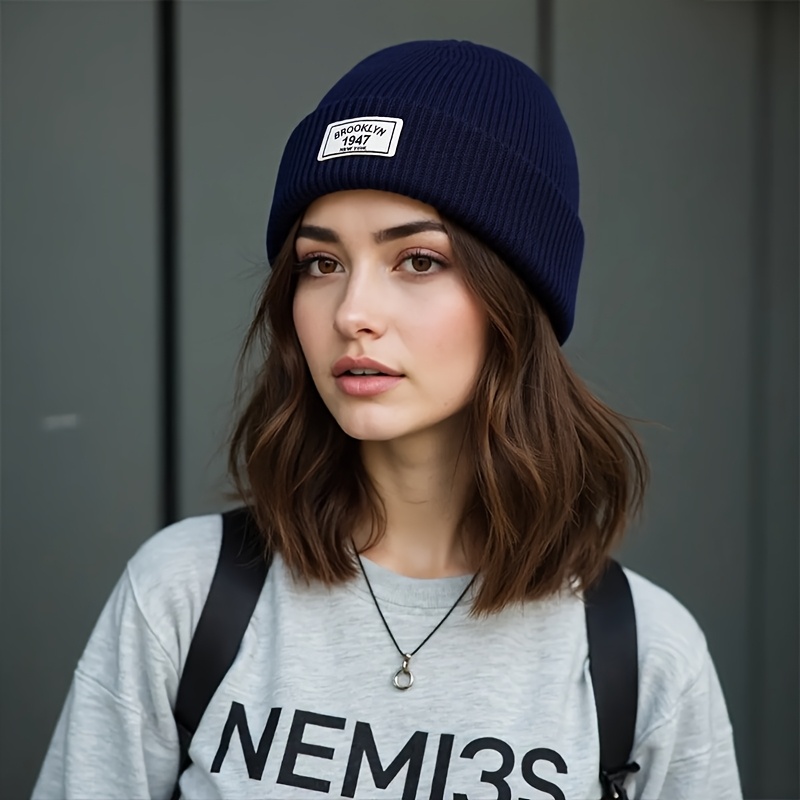 ユニセックス ブルックリン 1947 ニューヨーク パッチ  - Beanie Cuffed Knit のレビューと価格