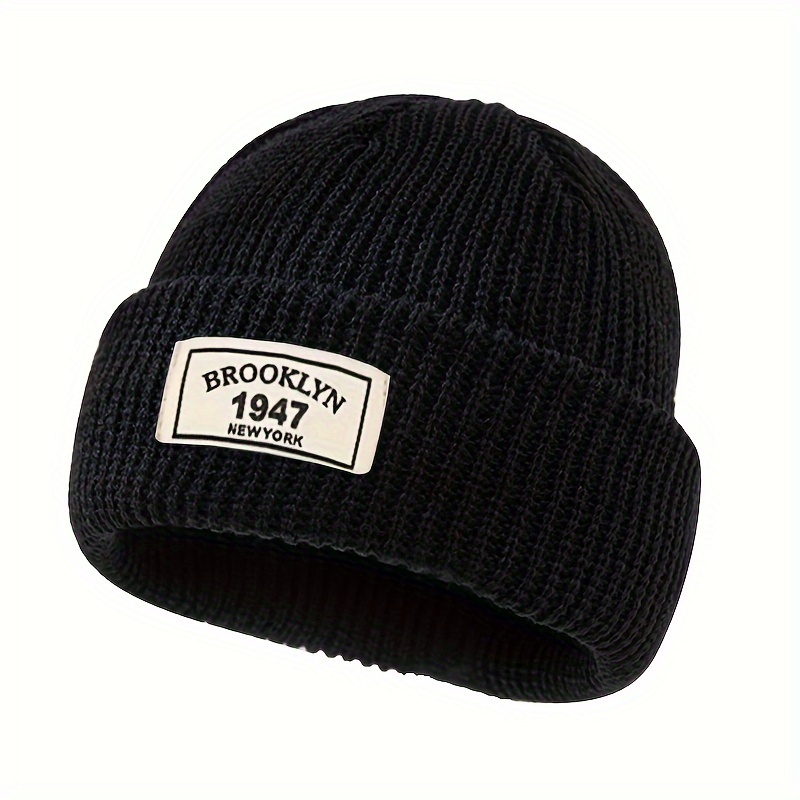 ユニセックス ブルックリン 1947 ニューヨーク パッチ  - Beanie Cuffed Knit のレビューと価格