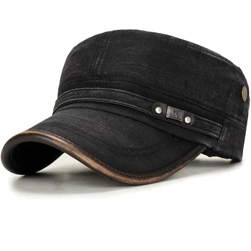 ウォッシュ加工のダメージ加工を施したレザートリム付きフラット - Dad Hat Cotton のレビューと価格