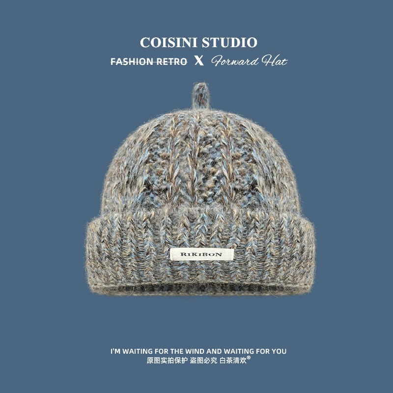 韓国風の小さめのトップノットニット帽。女性用、冬用、暖かく、 - Beanie Cuffed Knit のレビューと価格