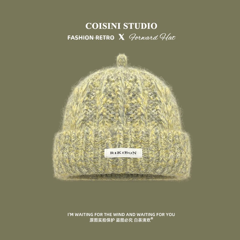 韓国風の小さめのトップノットニット帽。女性用、冬用、暖かく、 - Beanie Cuffed Knit のレビューと価格