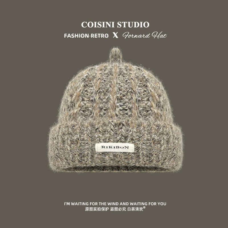 韓国風の小さめのトップノットニット帽。女性用、冬用、暖かく、 - Beanie Cuffed Knit のレビューと価格