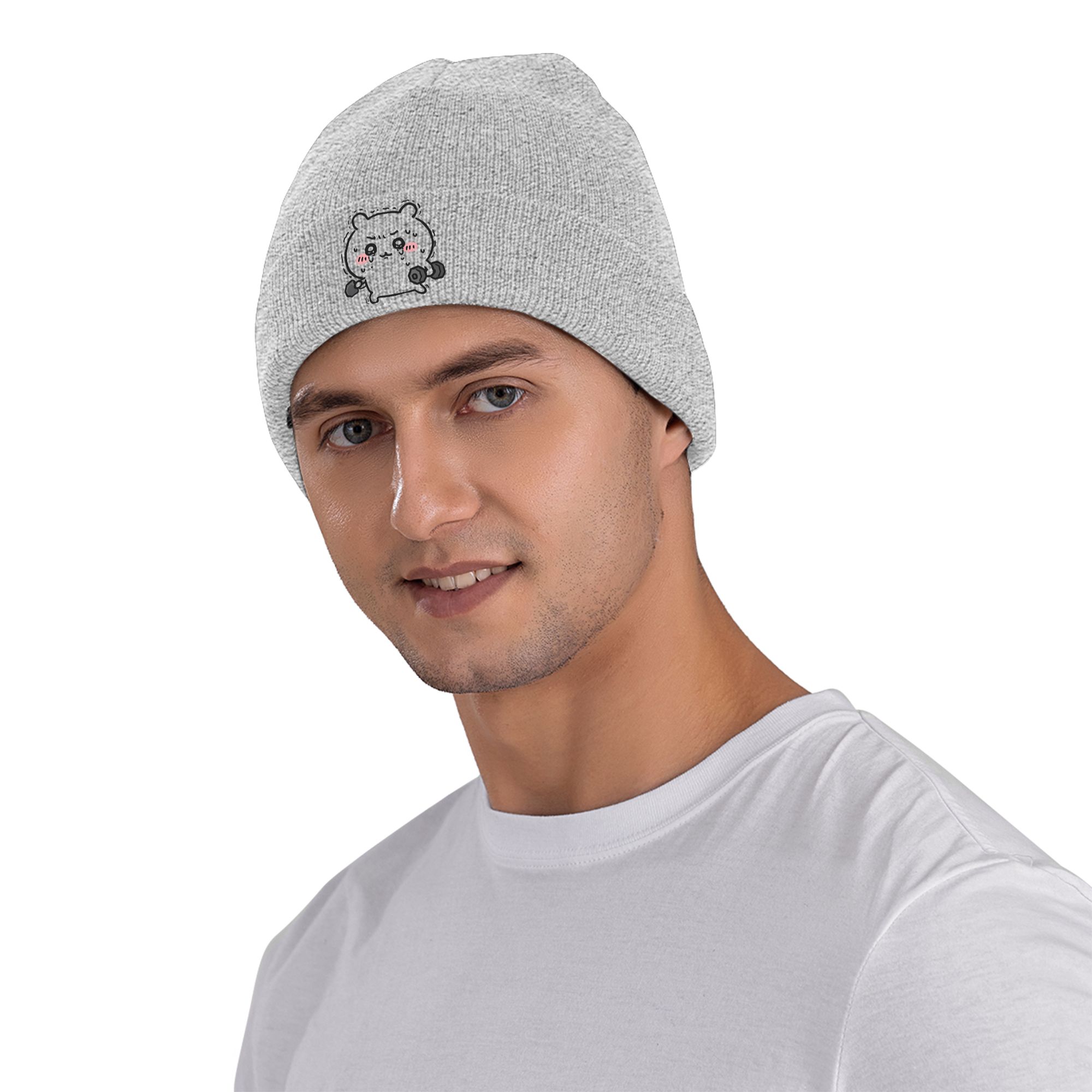 チーカワのウサギ柄、ウェイトリフティングやフィットネスに最適 - Beanie Cuffed Knit のレビューと価格