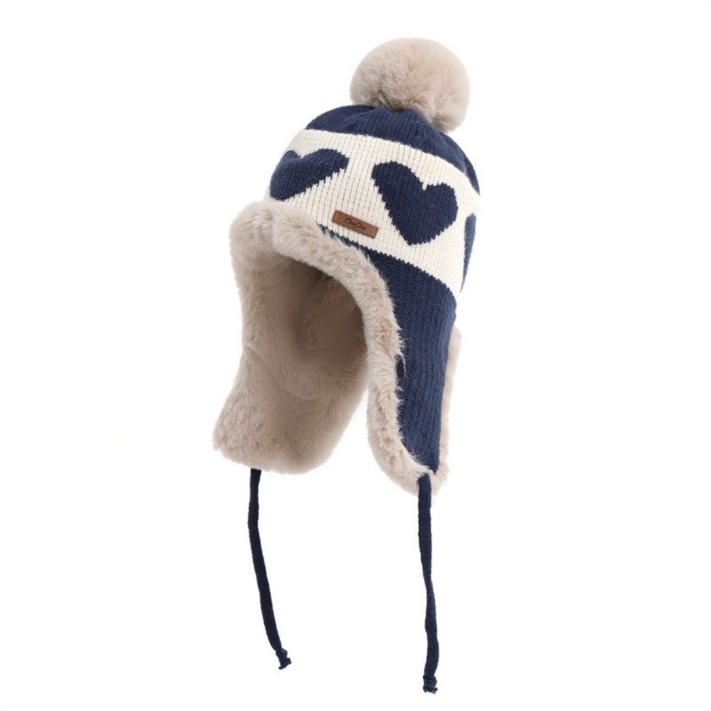 ポリエステル製、ハート柄の耳当て付き帽子、ポンポン付き、防寒 - Trapper Hat Ear Flap のレビューと価格